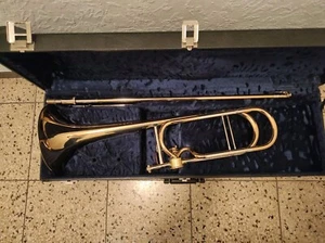 Posaune Jürgen Voigt Custom Goldmessing mit Hagmann Ventil - Bild 1 von 22