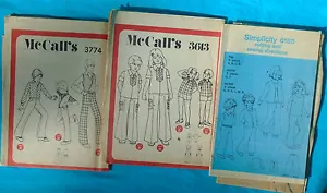 early 1970s Child Sewing Patterns Simplicity 6185, McCall 3774, 3613 Sizes 2, 3 - Picture 1 of 5