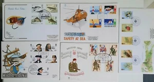 1982 to 1985 GB stamps on FDCs with special postmarks x 5 - Picture 1 of 1