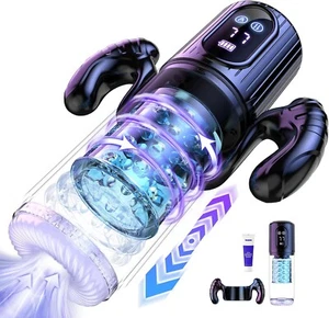 Male Masturbaters Automatic HandsFree Rotating Cup Thrusting Stroker Lubricants - Picture 1 of 8