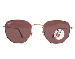 Ray-Ban Sunglasses RB3548-N 9202/AF Rose Gold Hexagonal Frames Polarized Purple - Picture 1 of 13