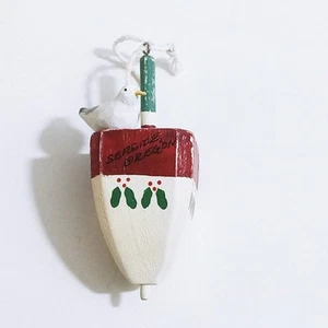 Vtg Dreidel Country Wood Sea Gull Ornaments Set of 4 Christmas Seaside Oregon (z - Picture 1 of 4