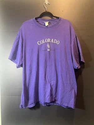 ВИНТАЖНЫЙ Y2K LEE SPORT COLORADO ROCKIES ВЫШИТАЯ ФУТБОЛКА ЛОГОТИП РАЗМЕР XL РЕДКАЯ - Изображение 1 из 4