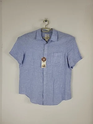 Panama Jack Button Down Shirt Male Size Large Light Blue 100% Linen New - Image 1 of 4
