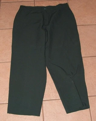 Vintage Dark Green Plus Sz 22 Petite Casual or Dress Polyester Pants BEND OVER - Image 1 of 3
