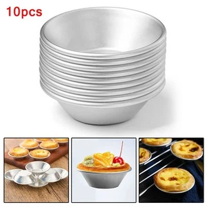 10Pcs Reusable Aluminum Alloy Egg Tart Mold Baking Accessories Cookie Pudding Mo - Picture 1 of 13