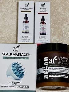 Artnaturals Argan Oil &Aloe, Rosemary Castor Hair Oil, Biotin Collagen Oil & - Picture 1 of 4