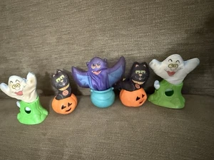 5 Hardees Halloween Hideaway Smooshees Fledermaus Katze Geist Kürbis Punze 1989 - Bild 1 von 5