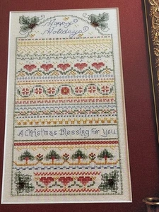 Folleto con patrón de punto de cruz contado de muestras de bendiciones navideñas 139x70 puntadas - Imagen 1 de 3
