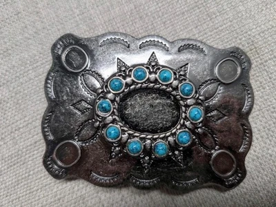 vintage style NATIVE AMERICAN navajo indian SOUTHWESTERN replica belt buckle y2k - Image 1 of 4