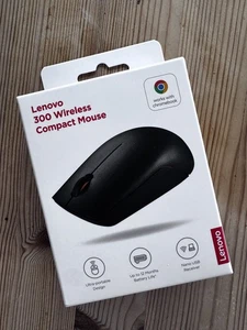 Lenovo 300 Wireless Compact Mouse (Black) with Battery & Receiver - Picture 1 of 4
