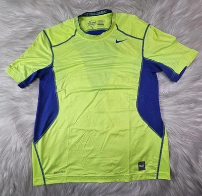 Camisa de combate Nike Pro para hombre (M) verde azul Dri-Fit ajustada manga corta. Foto 1 de 4