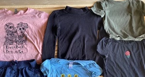 ROXY Old Navy Girls Size: XS Lot Of 5 Shirts Blouse Waist Tie Front - Picture 1 of 12