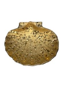 Vintage Weeping Bright Gold Leaf Candy Dish Plate 5.5” Hand Decorated USA 22K - Picture 1 of 5