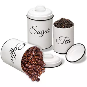 3pack Canister Counter Coffee Tea Sugar Container Set Home Kitchen Decorative - Picture 1 of 11