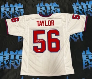 Autographed/Signed LAWRENCE TAYLOR New York THROWBACK Football Jersey JSA COA - Picture 1 of 4