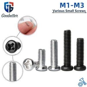 M1.2 M1.4 M1.6 M2 M2.5 M3 Phillips Pan Pequeño Micro Tornillo de Máquina para Electrónica - Imagen 1 de 11