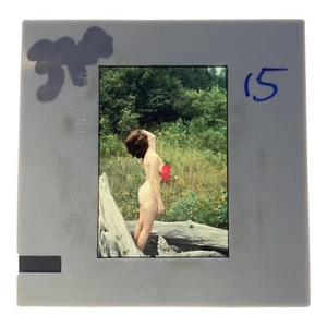 1970s Red Headed Nude Model Busty Beauty 35mm Slide Outdoors Pose #15 - Picture 1 of 2