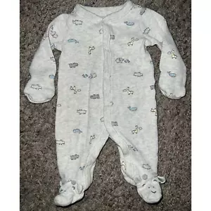 Pijama Carter's 1 pieza de algodón animal pijama pie para dormir bebé niño gris recién nacido - Imagen 1 de 5