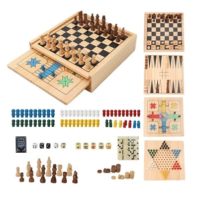 9-in-1 Chess/Chinese Checkers/Backgammon/Domino/Cribbage /Tic-Tac-Toe/Ludo/Poker - Image 1 of 4