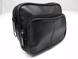 LEATHER COIN POUCH PURSE WALLET POUCH WITH BELT LOOP AR - Picture 1 of 4