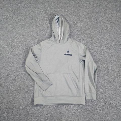 Dallas Cowboys Hoodie Men Small Gray Pullover Long Sleeve Drawstring Sweater NFL Cover