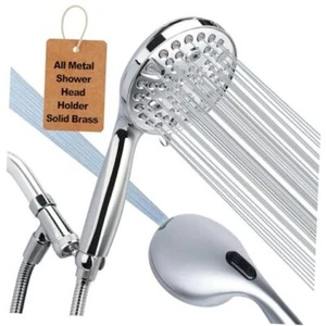 Shower Head Handheld with All Metal Premium Chrome 2.5 Gallon Per Minute - Picture 1 of 7