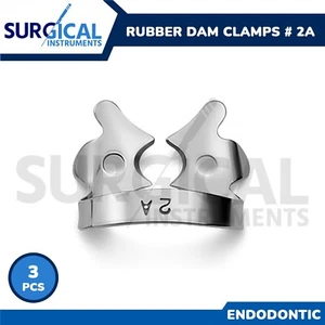 3 Pcs Endodontic Rubber Dam Clamps # 2A Set Stainless Steel German Grade - Picture 1 of 3