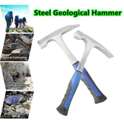 Rock Pick Hammer Prospecting Pointed Flat Tip Geological Mining Exploration Tool
