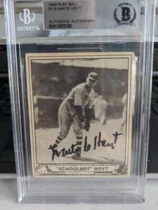 1940 PLAY BALL #118 WAITE HOYT SIGNED CARD YANKEES HOF DEC PSA DNA - Picture 1 of 2