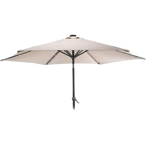 RBS24 Sonnenschirm mit Kurbel Solar LED-Beleuchtung Ø: 270cm taupe - Bild 1 von 2