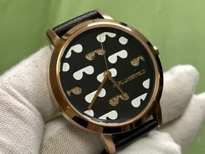 KARL LAGERFELD KL-2231 Black Leather Strap 3 ATM S/S QUARTZ WOMEN'S WRIST WATCH - Picture 1 of 17