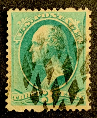 2/882 US Stamps 1880s Scott #? 3c UNH Beautiful Fancy Cancel Fresh See Pic Thin - Image 1 of 2