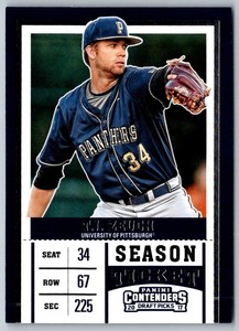 2017 Panini Contenders Draft Picks T.J. Zeuch #22B Pittsburgh Panthers