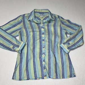 Foxcroft Damen Bluse Größe 10 Gestreift Mehrfarbig Strand - Bild 1 von 6