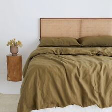 Linen Duvet Cover In Dark Brown Soft Linen Bedding Set With 2 Matching Case Set