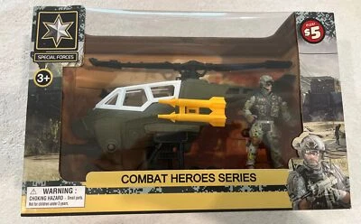Super Fuerzas Especiales SERIE HÉROES DE COMBATE CON Helicóptero con Misil y Soldado Foto 1 de 4