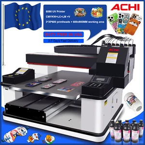 6090 UV Printer 3pc XP600 8 Color Automatic Flatbed Rotary Varnish Printing AU - Picture 1 of 19