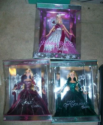 Lote de 3 VESTIDO BORGOÑA Barbie de vacaciones 2004 y Bob Mackie Holiday 2005 y 2004  Foto 1 de 2