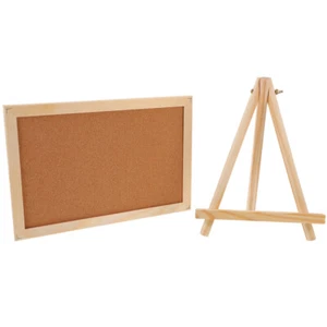 Wooden Frame Note Board Office Corkboard for Wall Bulletin Framed - Picture 1 of 12
