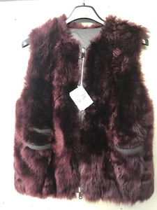 BRUNELLO CUCINELLI Vest Real Fur Zip-Front Monili Reversible Sz IT 42 US 6 - Picture 1 of 12