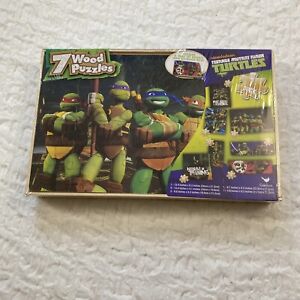Nickelodeon Puzzle Teenage Mutant Ninja Turtles 5 Wood Storage Wood Box New