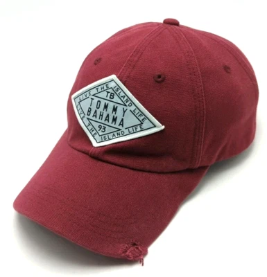 TOMMY BAHAMA hat distressed style red adjustable cotton cap - Image 1 of 4