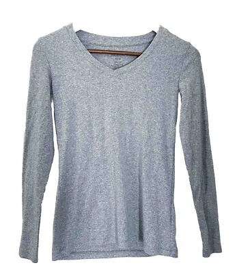 Jones & Co Jones New York Long Sleeve Basic Top Womens XS Gray V-Neck - Image 1 of 4