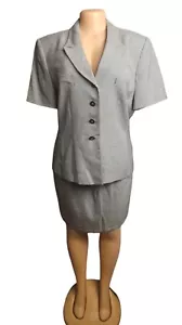 Tuta Kasper vintage per dillards 2 pezzi gonna pied de poule donna 14 professionale - Foto 1 di 18