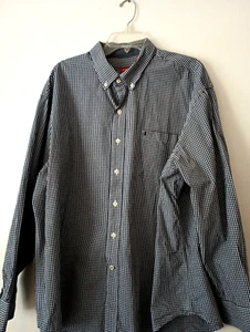 Izod Men's Adult Sz 2XL Button Shirt Long Sleeve Blue/White Check Cotton (243-22 - Picture 1 of 5