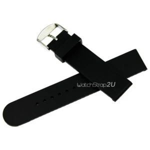 Cinturino Orologio Silicone Nero Cinturino in Gomma Impermeabile Bracciale Spilla Fibbia Uomo 20mm - Foto 1 di 4