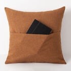 45x45cm Square Pillow Cases With Pocket Throw Waist Cushion Cover Sofa Pad UK