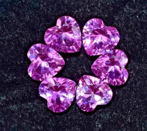 6 Pcs Natural Mogok Pink Ruby AGL Certified 6 x 6 mm Heart Shape Loose Gemstone - Picture 1 of 7