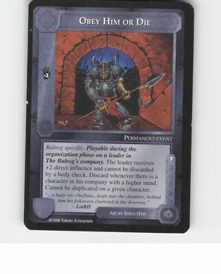 Obey Him or Die - MECCG - The Balrog - Image 1 of 2